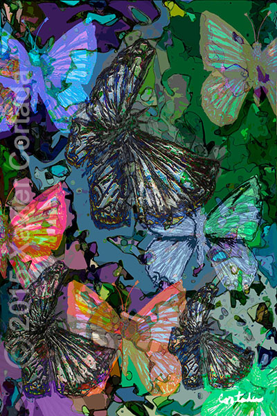 Xavier Cortada, \“(Florida is…) Miami Blue Butterflies,\” archival ink on aluminum, 60\″ x 40\″, 2015.